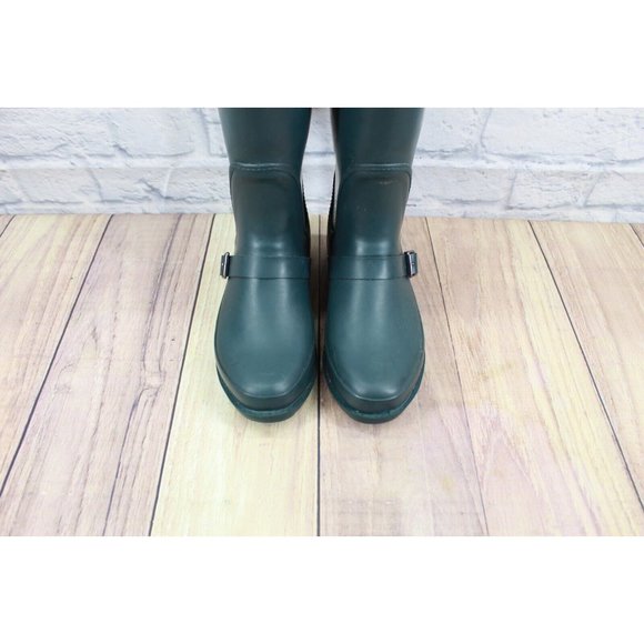 LL Bean Upland Wellies Dark Green Rubber Camo Tall Rain Boots Size 7 M - Picture 5 of 12